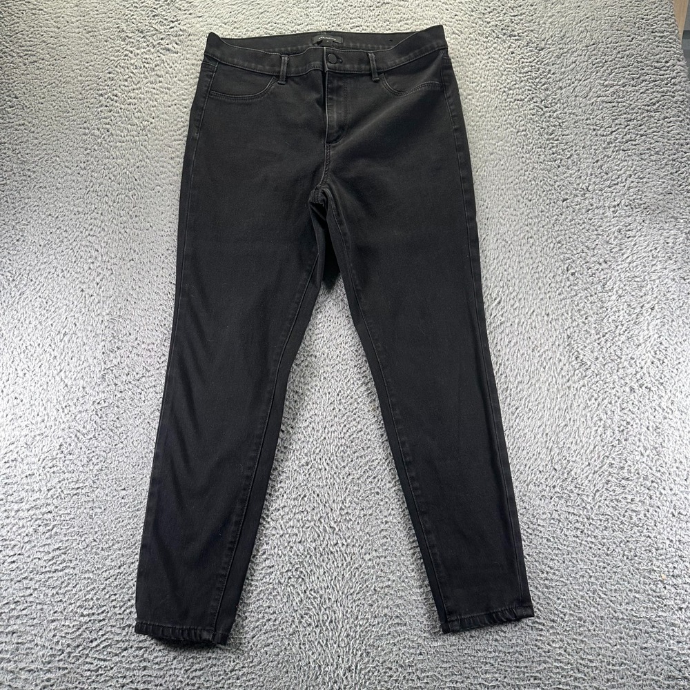 ANN Taylor Jeans Womens 12 Black Cotton Denim Skinny Stretch Dark Wash Workwear